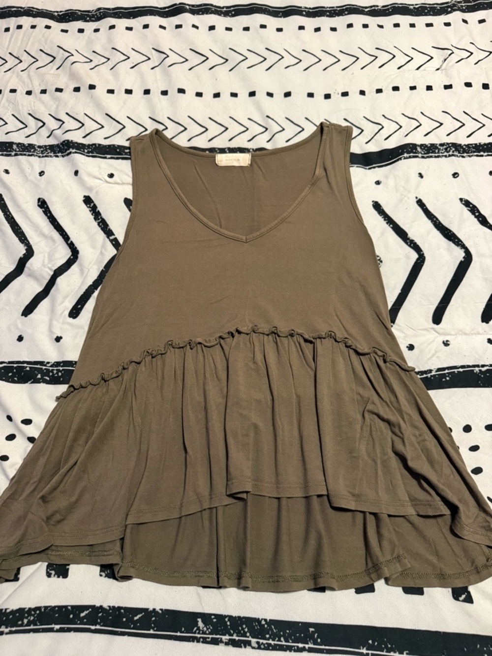 Altar'd State Olive Green Tiered Ruffle Tank